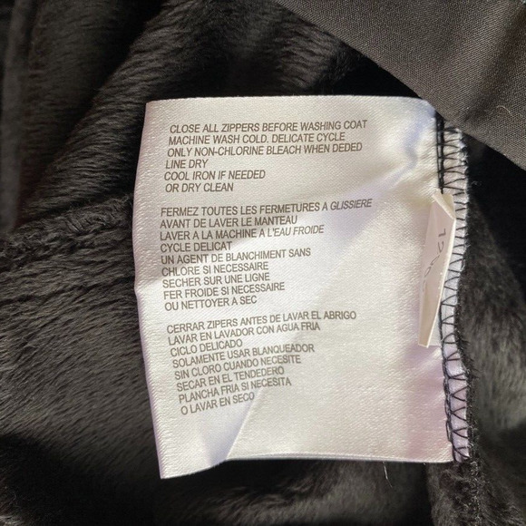 MICHAEL KORS Jacket Womens Extra Large Asymmetrical Black Trench Coat Lined Hood - Picture 12 of 16